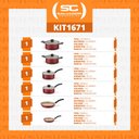 Ver imagem 2 de Jogo de Panelas Turim 6 Peças Alumínio Antiaderente PTV Vermelho - Tramontina