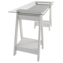 Ver imagem 3 de Escrivaninha Mesa de Vidro 8mm Cristal Branco
