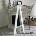 Ver imagem 5 de Escrivaninha Mesa de Vidro 8mm Cristal Branco