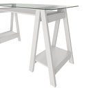 Ver imagem 2 de Escrivaninha Mesa de Vidro 8mm Cristal Branco