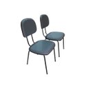 Ver imagem 2 de Kit 2 Cadeiras Palito Fixa para Recepção Igreja Recepção Sala de Espera Tecido Cinza Preto
