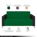 Ver imagem 3 de Sofá Living Decorativo Houston 2 Lugares 200cm Pés em Metal Veludo/ Pu Verde/ Preto G33 - Gran Belo