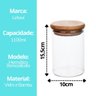 Kit 3 Potes Porta Mantimento Hermético Vidro Borossilicato Redondo Tampa Bambu 1,1 Litros - 3