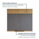 Ver mais imagens de Cozinha Completa Modulada 3 Peças 5 Portas 2 Gavetas Torre Angular 100% MDF Realeza Premium Cinza/Carvalho/Titânio