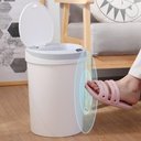 Ver imagem 2 de Lixeira Inteligente Automática Redonda 10 Litros - Branca