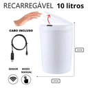 Ver imagem 3 de Lixeira Inteligente Automática Redonda 10 Litros - Branca
