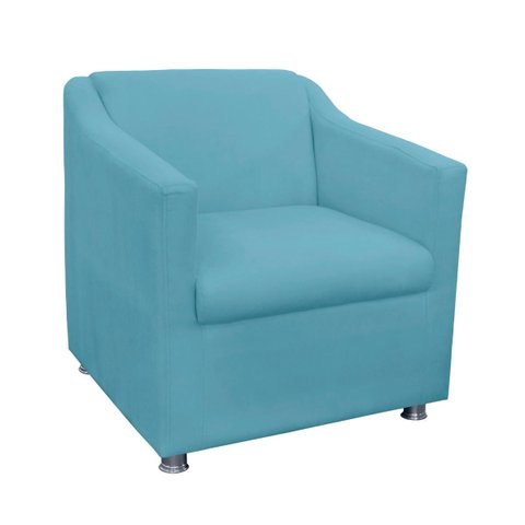 Poltrona Decorativa Tilla Suede com Pés Cromados