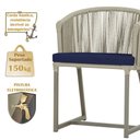Ver imagem 4 de Mesa com 6 Cadeiras de Jantar Roma 120cm e Noronha em Alumínio Fendi Corda Náutica Estofado 10 Trama