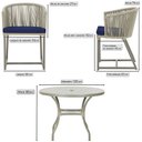Ver imagem 2 de Mesa com 6 Cadeiras de Jantar Roma 120cm e Noronha em Alumínio Fendi Corda Náutica Estofado 10 Trama