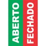 Placa de Sinalização Aberto/Fechado 16x25cm. - 1