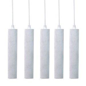Kit 5x Pendente Tubo Cilindro Branco Alumínio Balcão Cozinha Mr11 + Lâmpadas Led 6000k Bivolt