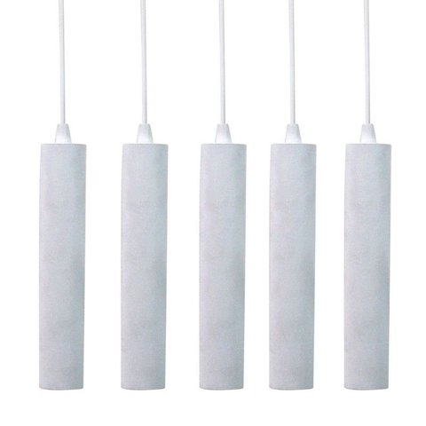 Kit 5x Pendente Tubo Cilindro Branco Alumínio Balcão Cozinha Mr11 + Lâmpadas Led 6000k Bivolt