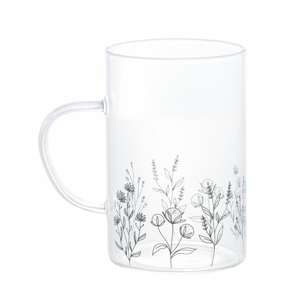 Kit 2 Canecas de Vidro Flor 280ml - Wolff