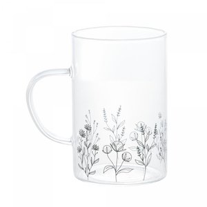 Kit 2 Canecas de Vidro Flor 280ml - Wolff