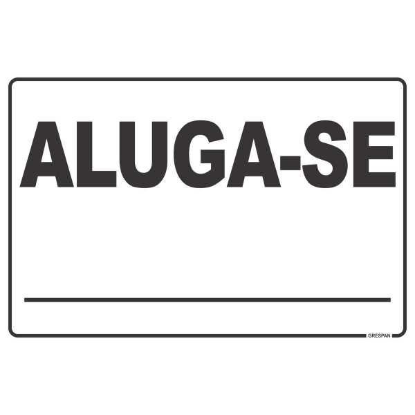 Placa de Sinalização Aluga-Se 20x30cm.