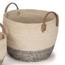 Ver imagem 2 de Cesto Elegance Seagrass Oval Alça De Couro - Jolitex