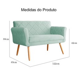 Namoradeira Isabela 02 Lugares Veludo Cores - DS Estofados - Acqua - 5