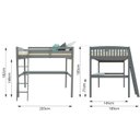 Ver imagem 3 de Cama Individual Alta com Escrivaninha - Everest Cinza