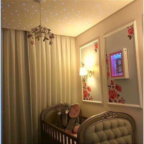 Fibra Óptica Luminária Led Teto Estrelas Iluminação Quarto 100 Pontos