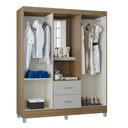 Ver imagem 3 de Guarda Roupa Solteiro Ambiente Cordoba 4 Portas Castanho Off White - Poquema