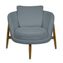 Ver imagem 6 de Poltrona Decorativa Austin Base Madeira Bouclé Azul Claro - Nexta Casa