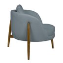 Ver imagem 7 de Poltrona Decorativa Austin Base Madeira Bouclé Azul Claro - Nexta Casa