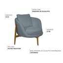 Ver imagem 3 de Poltrona Decorativa Austin Base Madeira Bouclé Azul Claro - Nexta Casa