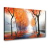 Quadro Decorativo Paisagens Praça Arvores Vermelhas - 1