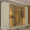 Ver imagem 1 de Guarda Roupa Casal Cumaru 6 Portas com 4 Portas Reflecta com LED Yescasa