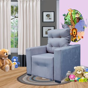 Poltrona De Amamentação E Decoração Quarto Sala Reclinável Leticia Grafitte