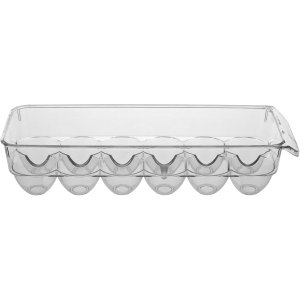 Porta Ovos para Geladeira com Tampa Acrilico 8x12x32cm