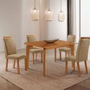 Ver imagem 4 de Mesa de Jantar Liz 120cm Tampo MDF Laminado Canto Copo com 4 Cadeiras Aline