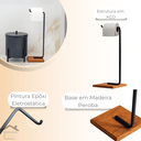 Ver imagem 3 de Kit Acessórios para Banheiro Lixeira e Suporte Porta Papel Higiênico Base de Madeira