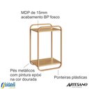 Ver imagem 4 de Mesa Lateral 33cm Orgânica Luna Pé Metal Altura 65cm - Artesano
