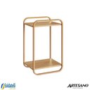 Ver imagem 5 de Mesa Lateral 33cm Orgânica Luna Pé Metal Altura 65cm - Artesano