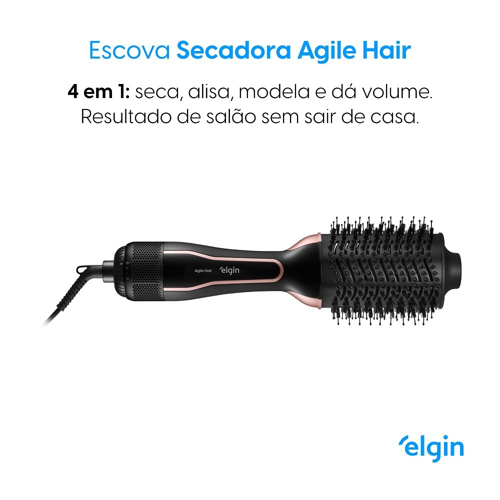 Escova Secadora Elgin Agile Hair Preta - Bivolt - 2