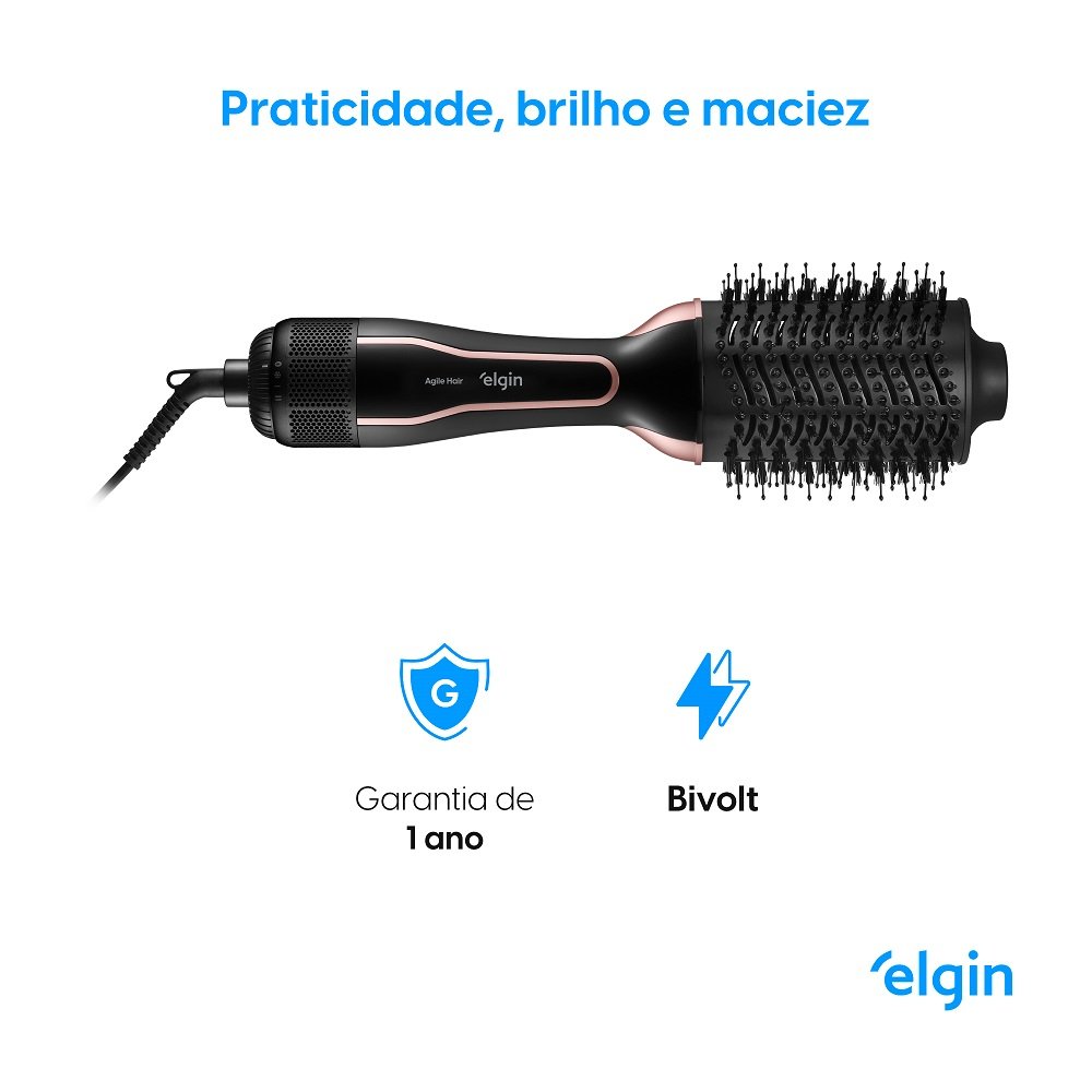 Escova Secadora Elgin Agile Hair Preta - Bivolt - 3
