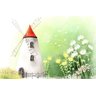 Quadro Decorativo Moinho Flores ao Vento - 3