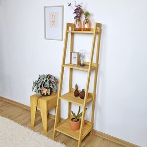 Estante Tipo Escada Vitória 4 Prat 150ax40lx38p em Madeira de Pinus Cubomob Mel