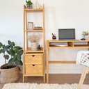 Ver imagem 2 de Estante Tipo Escada Vitória 4 Prat 150ax40lx38p em Madeira de Pinus Cubomob Mel
