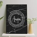 Ver imagem 1 de Quadro Oração Pai Nosso Fundo Mármore 24x18cm:madeira Preta