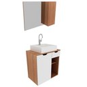 Ver imagem 1 de Conjunto Para Banheiro Com Cuba E Espelho Bn2 Amendoa Branco