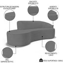 Ver imagem 3 de Sofá Living 3 Lugares 260cm Braço Direito Mozart D06 Linho Cinza Escuro - Mpozenato