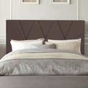 Ver imagem 2 de Cabeceira Estofada Cama Box King Jade 195cm Courino:marrom
