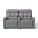 Ver imagem 2 de Sofá 2 Lugares Reclinável Elétrico em Corino Importado Cor Cinza Linha Cinema