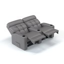 Ver imagem 3 de Sofá 2 Lugares Reclinável Elétrico em Corino Importado Cor Cinza Linha Cinema