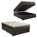 Ver imagem 3 de Cama Box Baú Casal Confort Suede Marrom Com Colchão Casal Confort Molas Ensacada 61x138x188