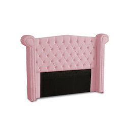 KIT + Cabeceira Com Recamier Baú Dunas Princesa em captonê 1,40 Casal Cama Box Rosa Bebê Corino Dala - 2