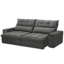 Ver imagem 6 de Sofá Retrátil Reclinável para Sala 3 Lugares 210cm Asaph F04 Veludo Cinza Escuro - Lyam Decor