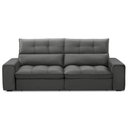 Ver imagem 3 de Sofá Retrátil Reclinável para Sala 3 Lugares 210cm Asaph F04 Veludo Cinza Escuro - Lyam Decor